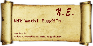Némethi Eugén névjegykártya